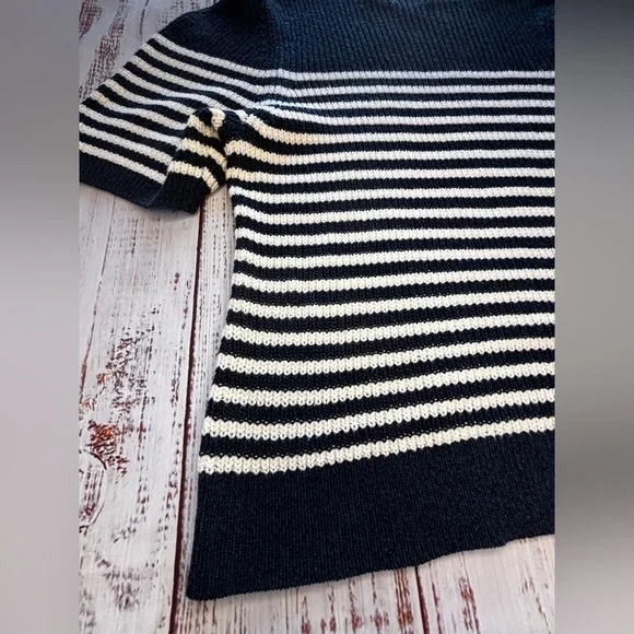 Anthropologie Maeve Divendra Navy & White Stripe Pullover Knit Sweater - Picture 7 of 11